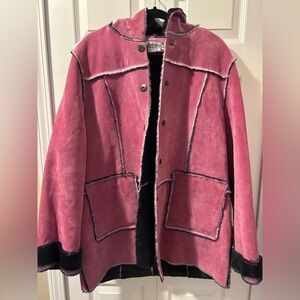 NWOT Newport News Suede Pink Patchwork Jacket, Size XL